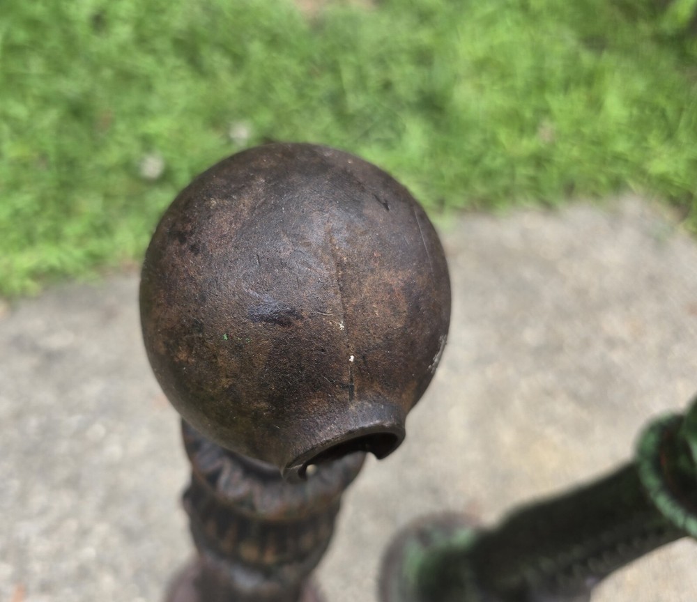 Old CAST IRON Architectural Salvage Holyoke Ma Rail Posts Pair