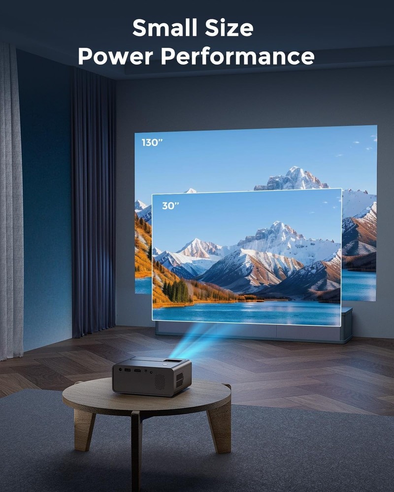 Versatile Mini Projector with 8000 Lumen Brightness & Multi-Device Compatibility