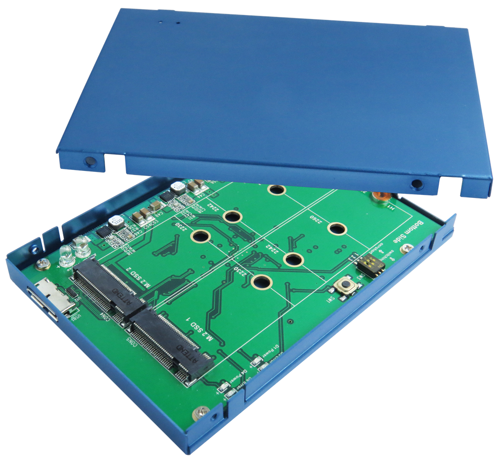 USB 3.1 Micro B to M.2 B Key X2 Raid Card