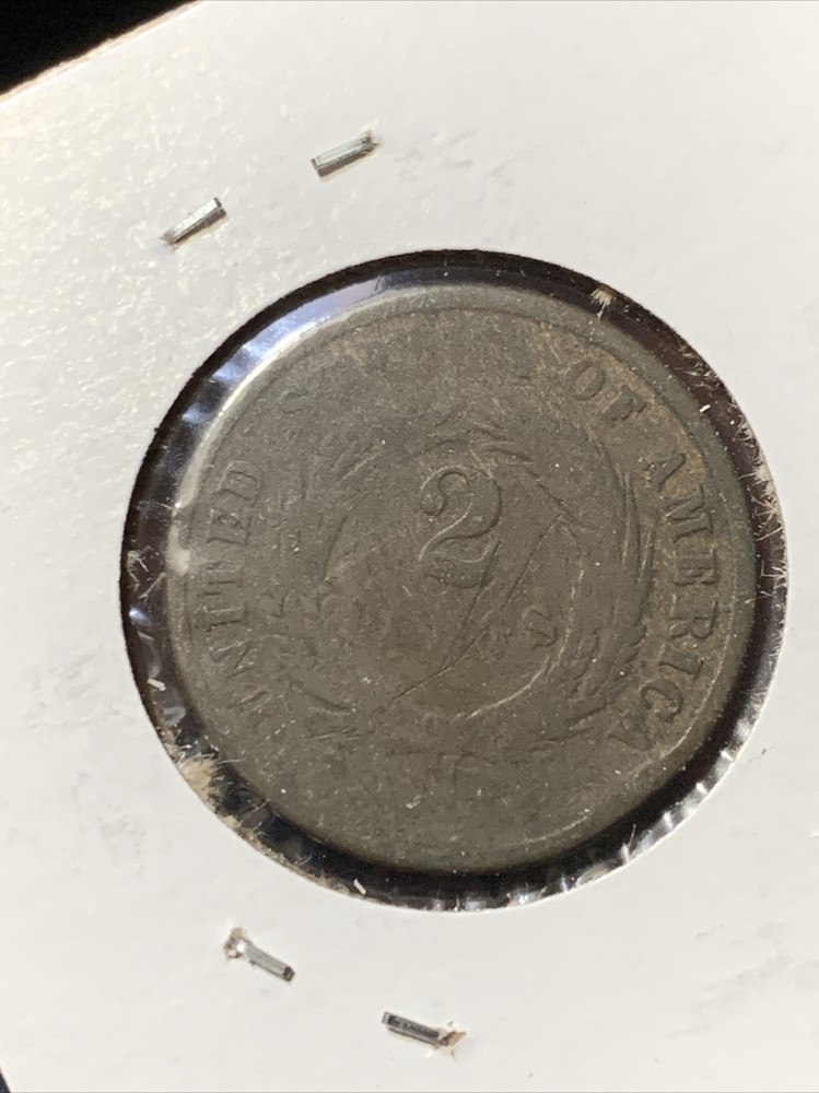 1864 TWO CENT PIECE 2C ~ CIVIL WAR ERA ~ ROTATED REVERSE
