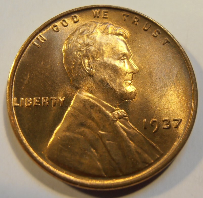 1937 P Lincoln Cent - ONE BU cent