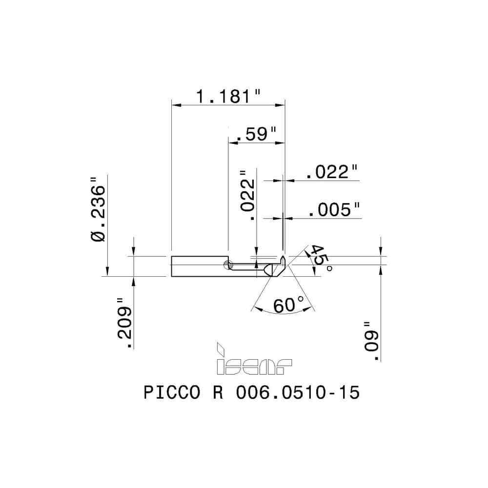 Iscar 14mm Cutting Depth, 6mm Diam, Internal Thread, Solid Carbide, Single Po...