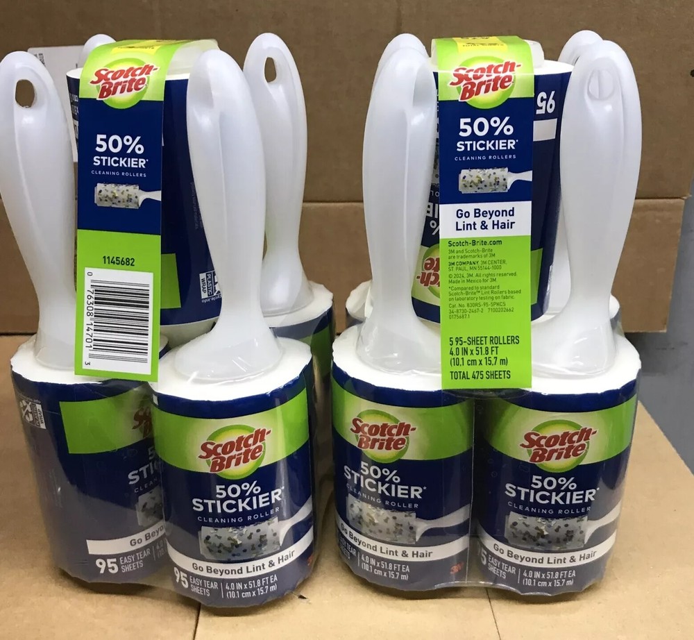 Scotch-Brite  Lint Roller, 95 Sheet - 10 Pack