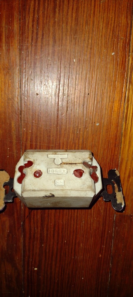 Vintage Porcelain Light Switch With Black Switch