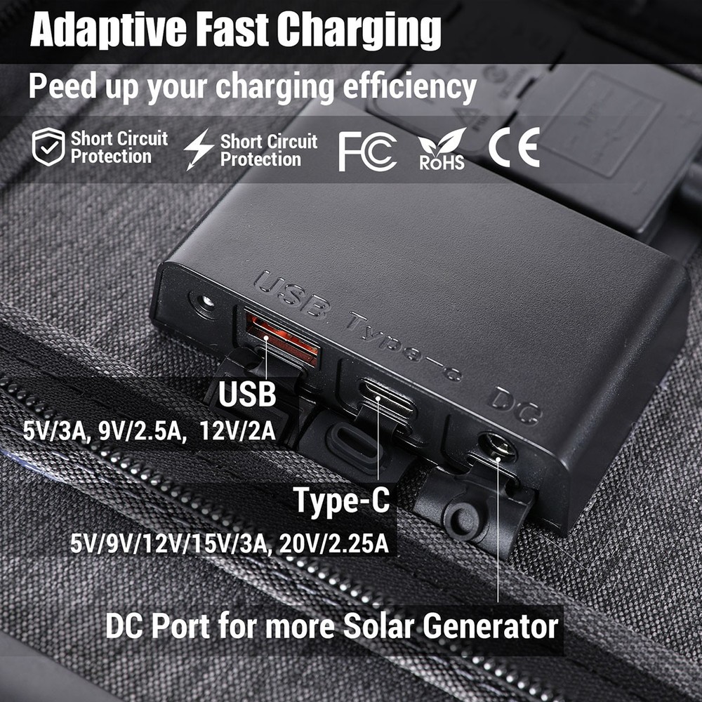 Portable Monocrystalline Solar Panel 200W Foldable ETFE Solar Charger kit