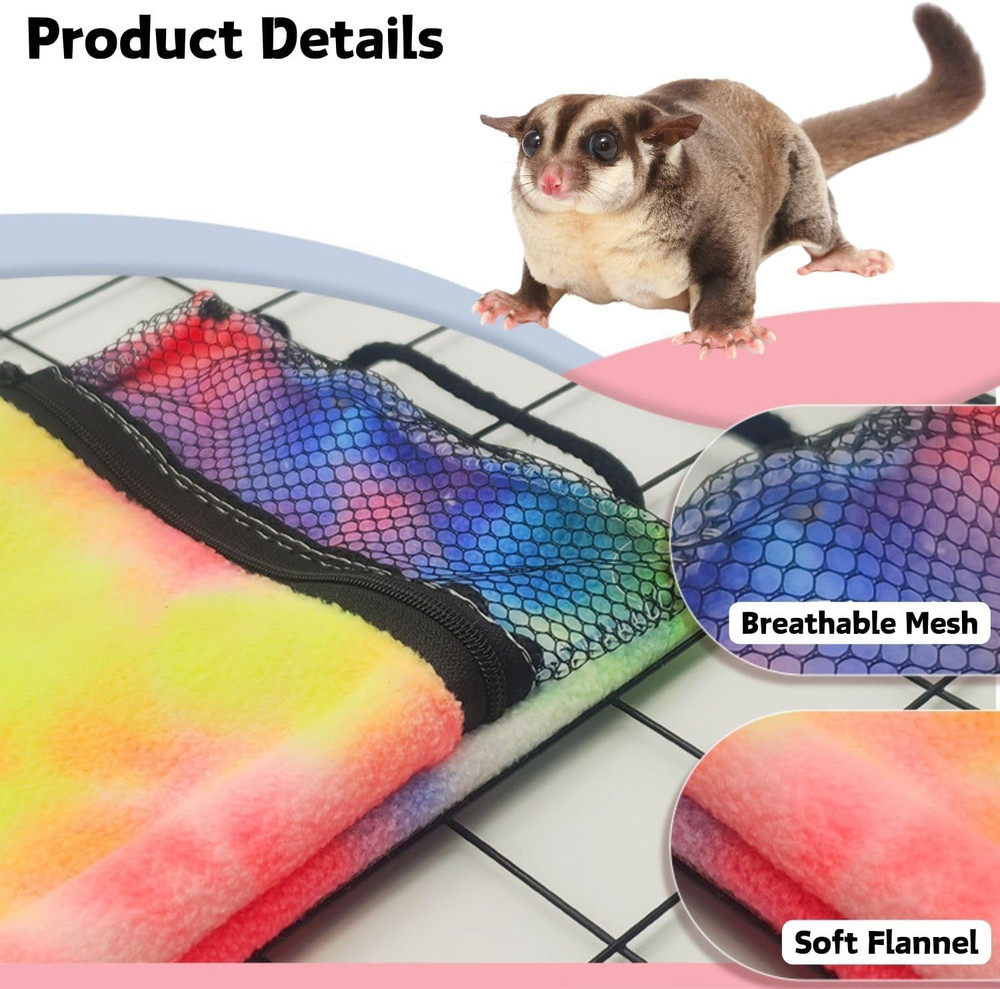 2 Pcs Sugar Glider Bonding Pouch Soft Sleeping Bag with Breathable Mesh Shoulder