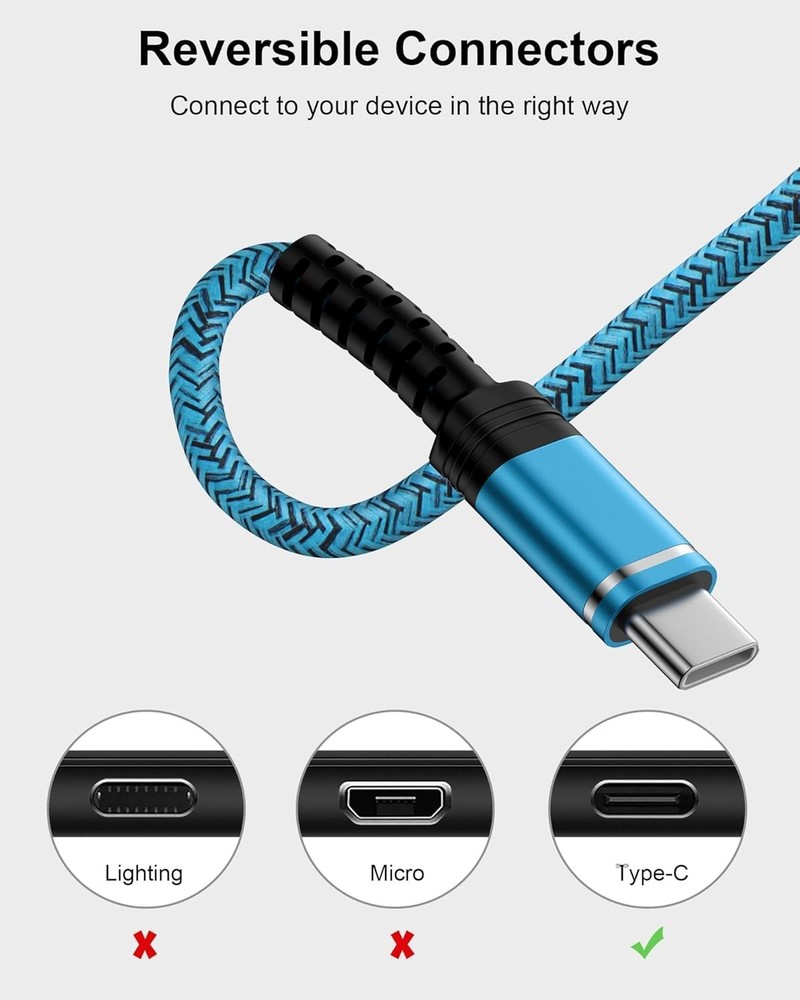 USB to C Cable for iPhone 17e, C Charger Fast 3ft, Multicolored