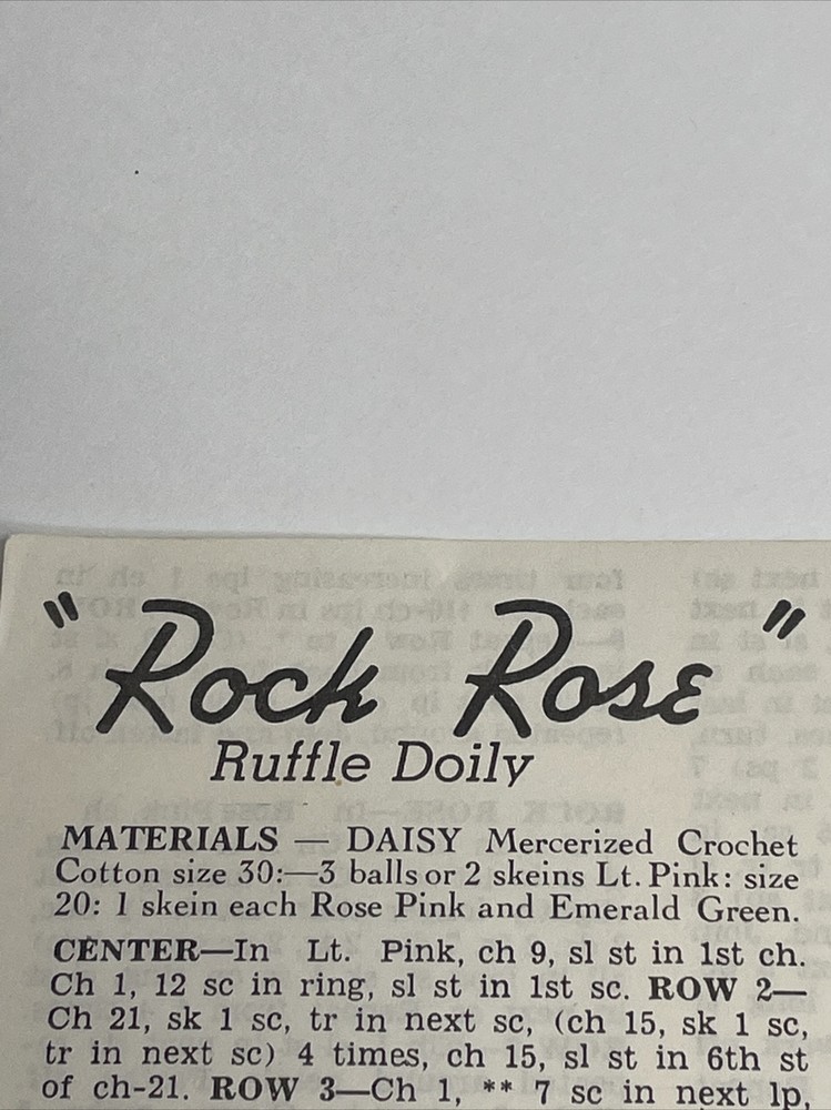 Lily Rock Rose Ruffle Doily Crochet Pattern D11