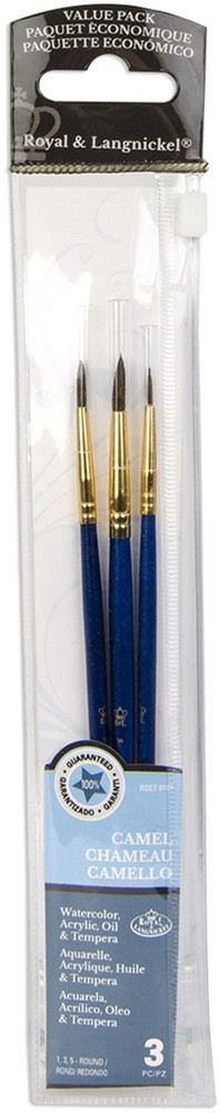 Royal Langnickel Sable Value Pack Brush Set-3/Pkg