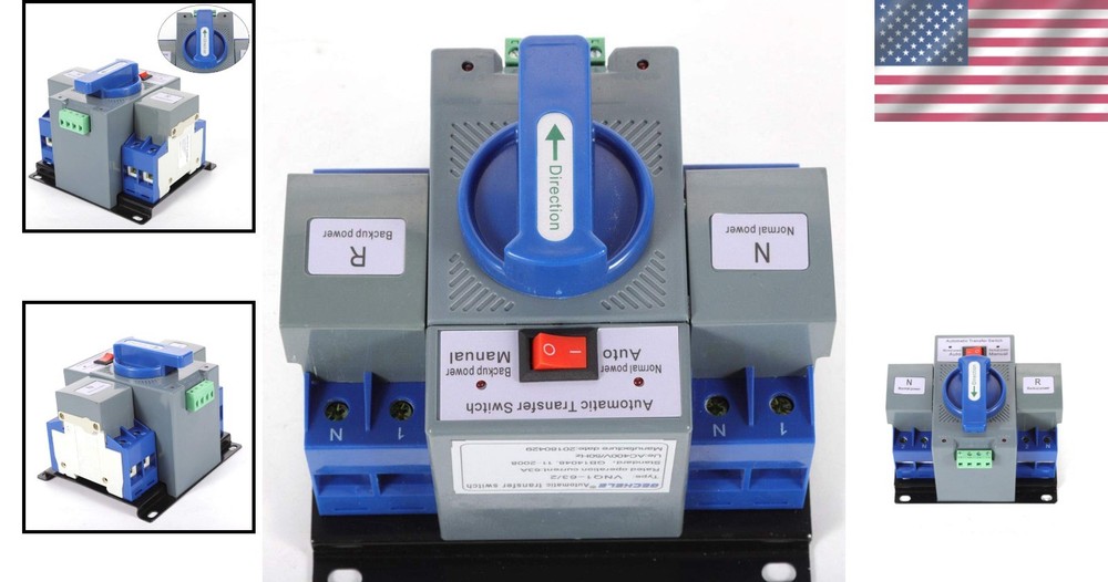 Automatic 63A Transfer Switch with Overload Protection - 110V Convenience