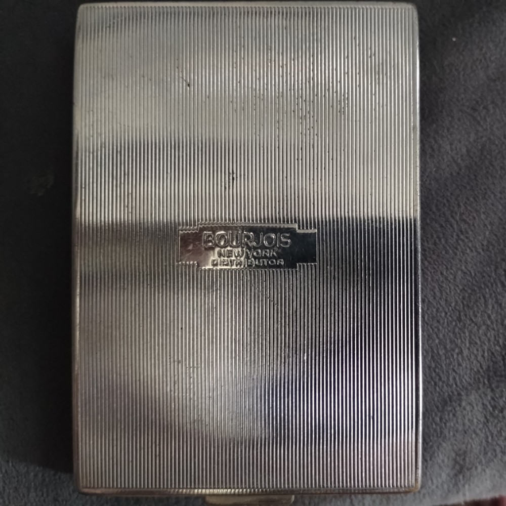 Vintage BOURJOIS silver makeup compact mirror