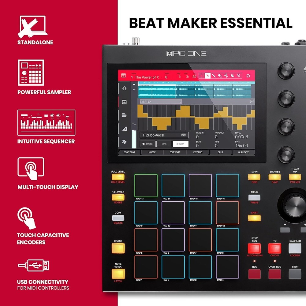 Akai Professional MPC One Standalone Drum Machine/Sampler/MIDth Engine