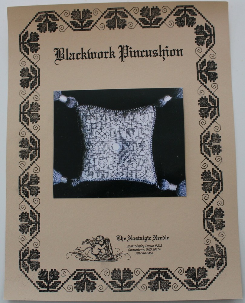 Blackwork Pincushion - by Nostalgic Needle