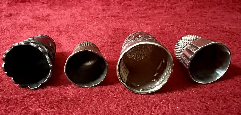 GROUP 4 STERLING ANTIQUE THIMBLES