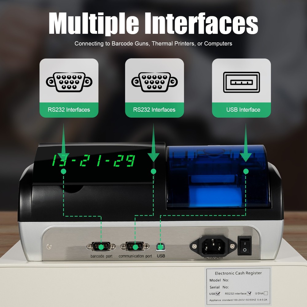 48 Keys Fully System Electronic Cash Register / POS System Management