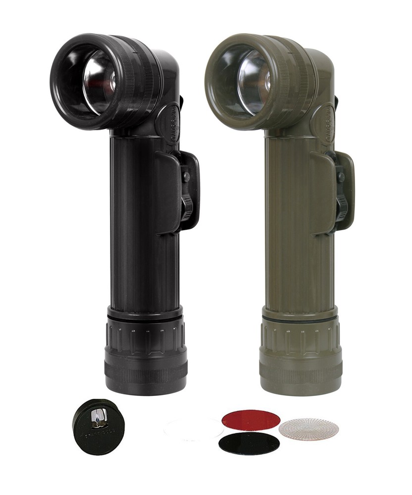 GI Army Flashlight Tactical Angle Head Combat Military Plastic D Cell Battery