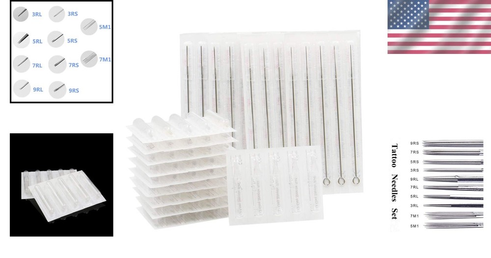 100pcs Tattoo Needles & Tips Set - Sterilized, Disposable for Professional Use