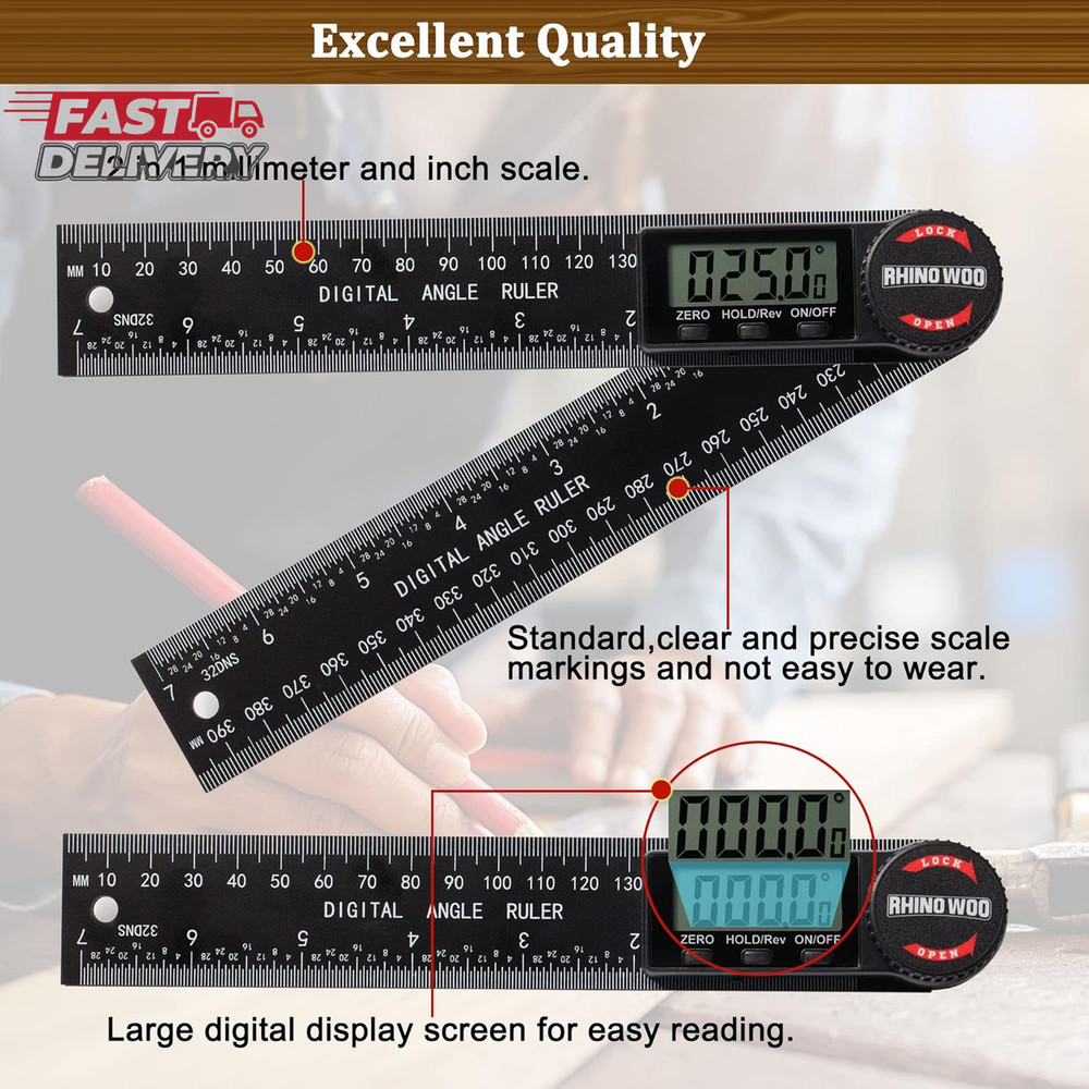 Digital Angle Finder Protractor, Angle Measuring Tool for Woodworking/Carpenter/