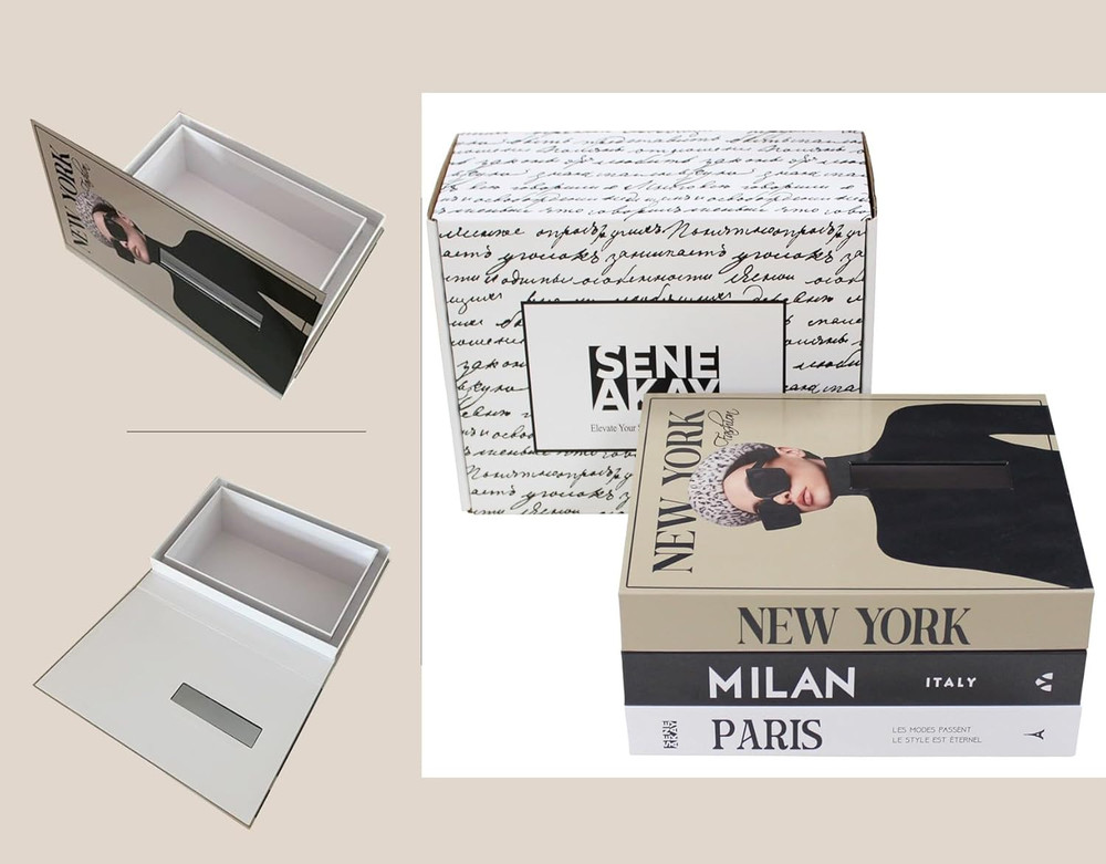 Rectangular Tissue Box Cover - Decorative Faux Book Tissue Box Cover, Rectangule
