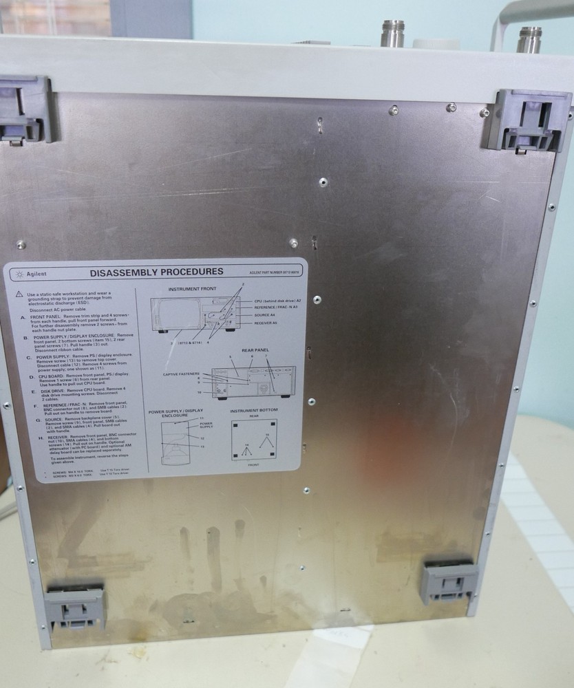 Agilent 8714ET RF Network Analyzer tested to power on