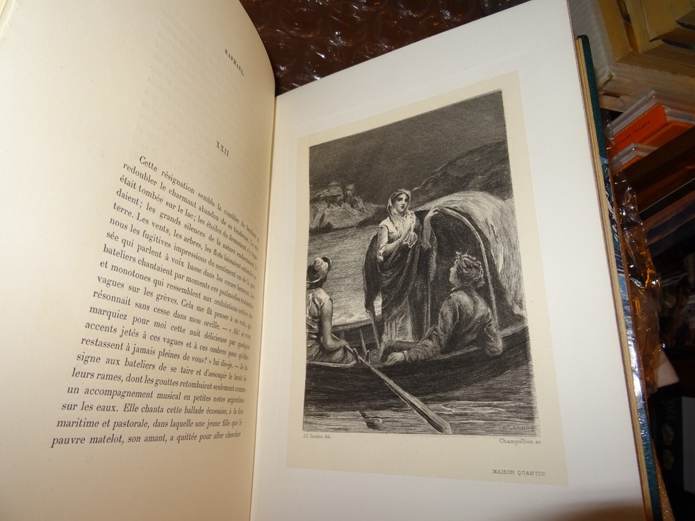 Raphaël - Lamartine Beautiful Moroccan Binding Signed - Champollion with Suit...