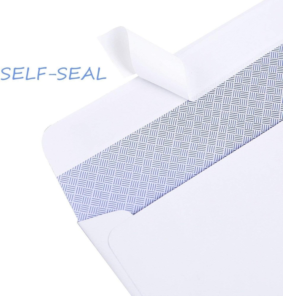 500 Pack Double Window Envelope SELF SEAL Adhesive Tinted Security Envelopes ...