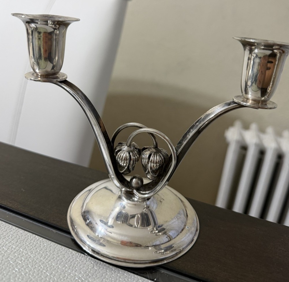 Denmark silverplated candlestick holder 2