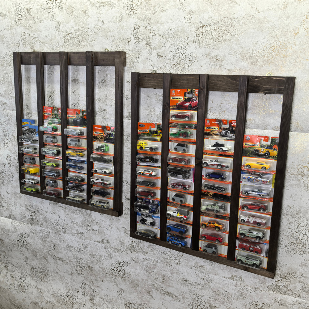 Hot Wheels Matchbox display rack frame holds 52 regular carded.