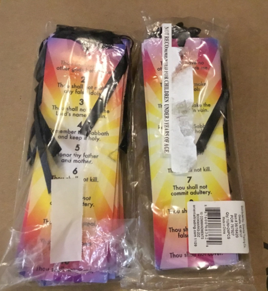 47 Count Ten Commandments Bookmarks Sunburst Pattern