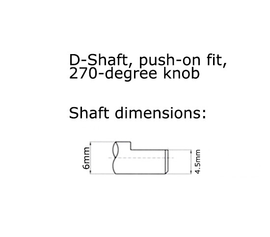 4 Black & Blue D-Shaft Pot Knobs for 6mm 270° DJ-TECH BEHRINGER SOUNDCRAFT