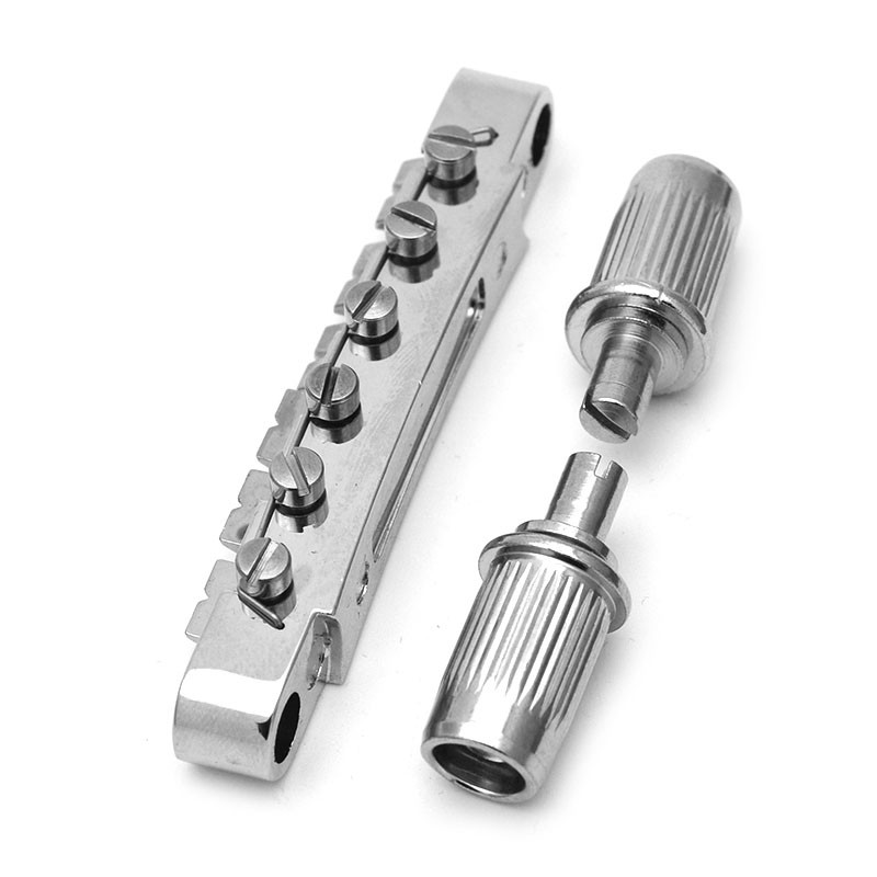 Chrome Guitar Saddle Bridge Tailpiece Studs Post for 6 String LP Les Paul