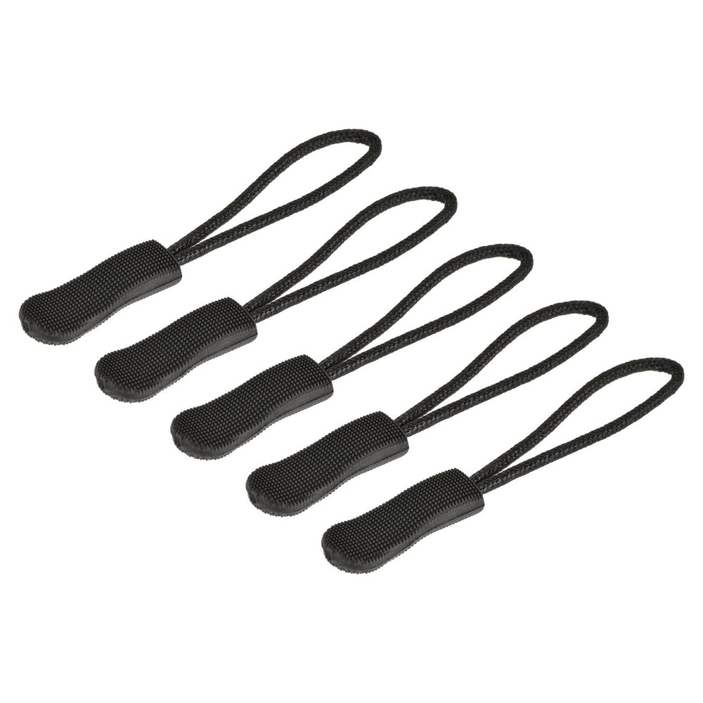 60pcs Zipper Pulls Pull Head Handle Replacement Tab Tag Cord Extender Black