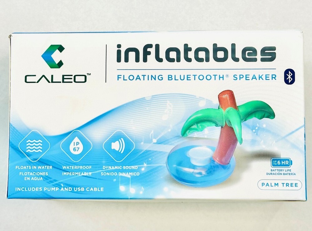 *2-Packs* Caleo Floating Bluetooth Speaker Palm Tree Inflatable Waterproof