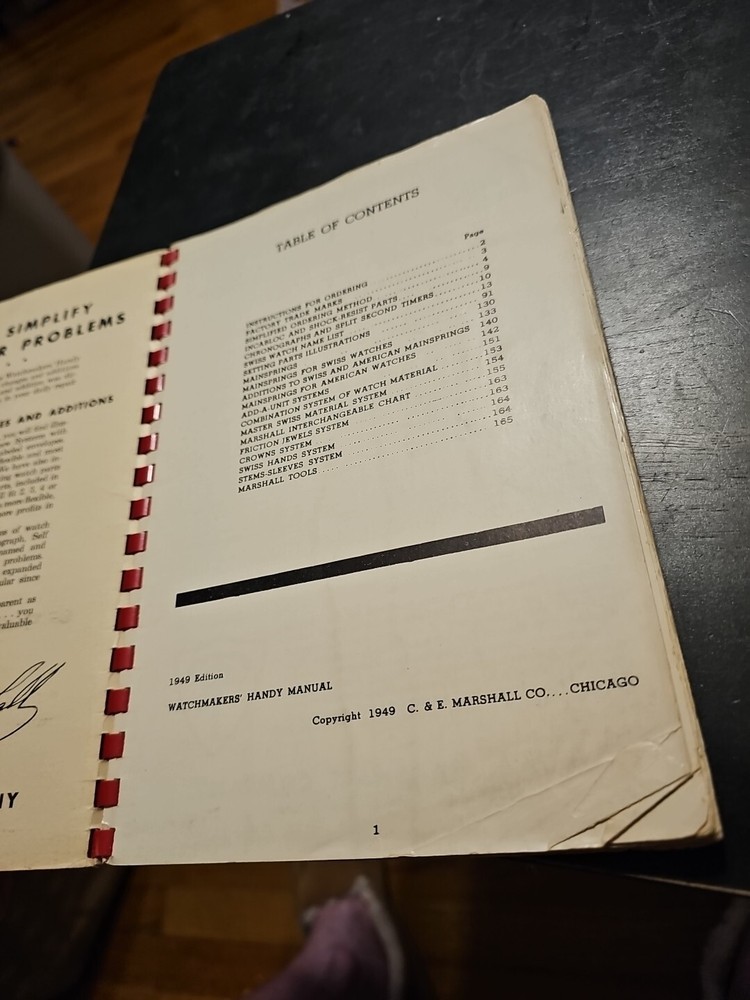 Watchmakers Handy Manual 1949 Edition