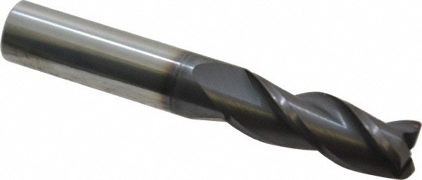 Accupro 3/8" Diam 3 Flute Single End Solid Carbide 0.02" Corner Radius End Mi...