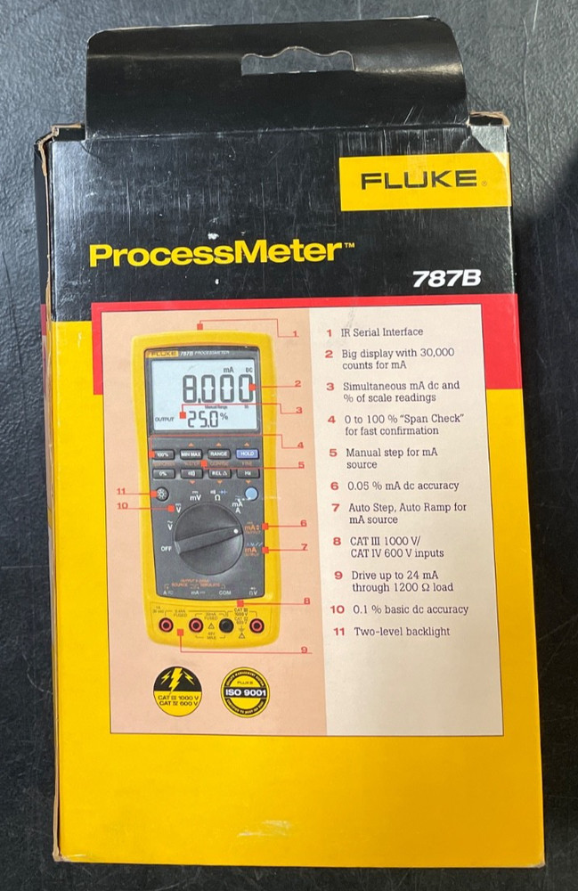 Fluke® 787B ProcessMeter Digital Multimeter mA Loop Calibrator Backlit LCD New