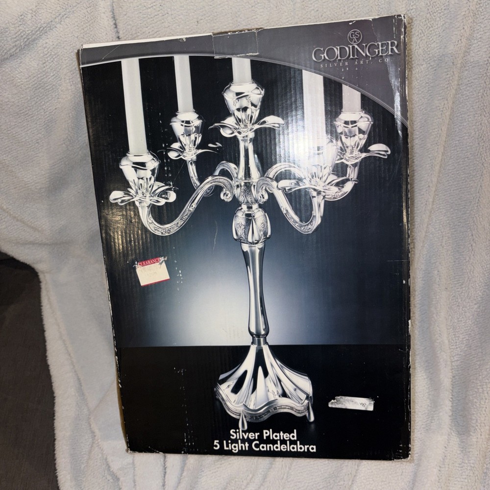 Godinger Silver Plated 5 Light Candelabra