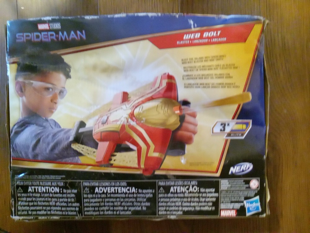 Nerf Spider Man Web Bolt Blaster Marvel New Severely Damaged Box