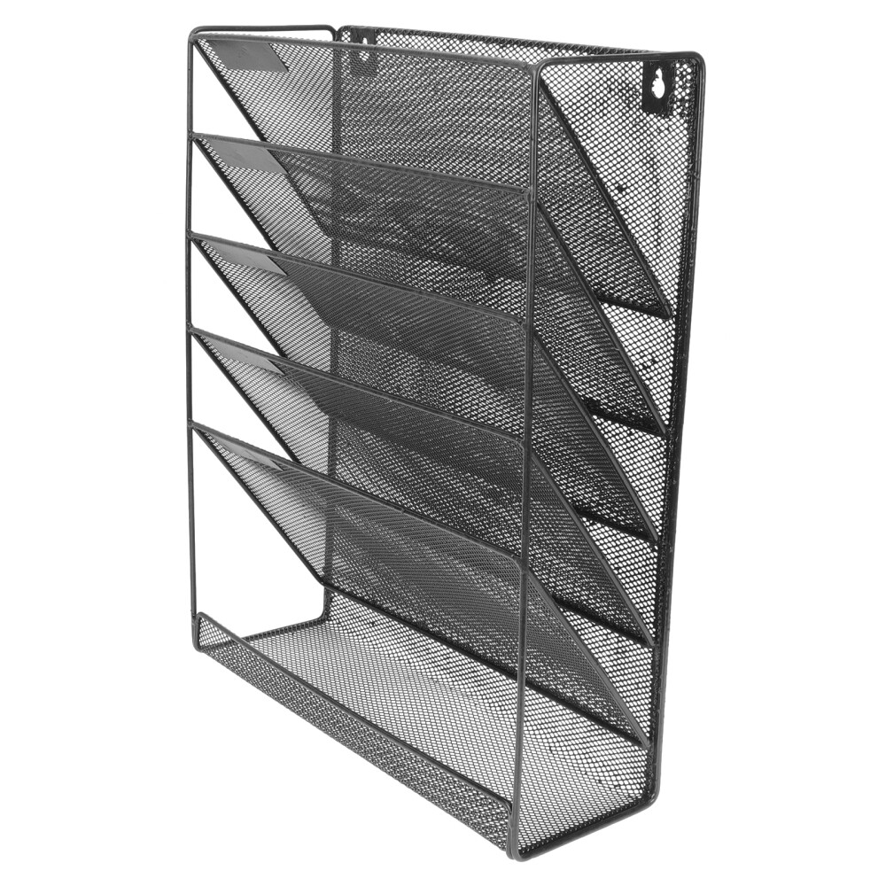 Wall-mounted File Storage Rack Multi-layer Document Organizer Metal Magazine