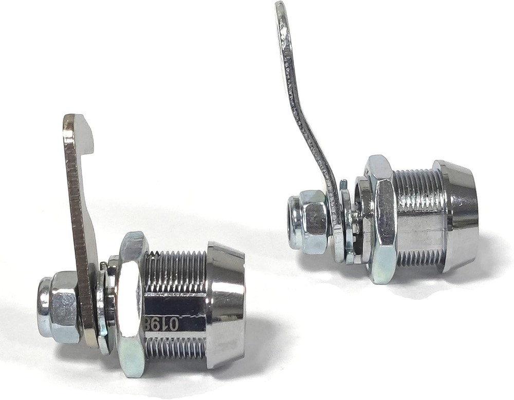 2 Pack Toolbox Lock 5/8" Tubular Cam Replacement Hook Keyed Chrome