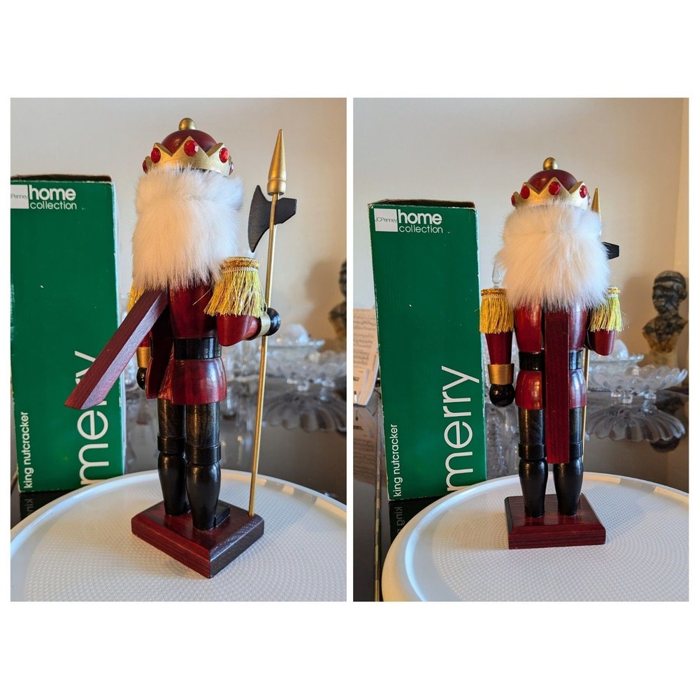 Vtg. JCPenney home collection "king nutcracker" decor with box