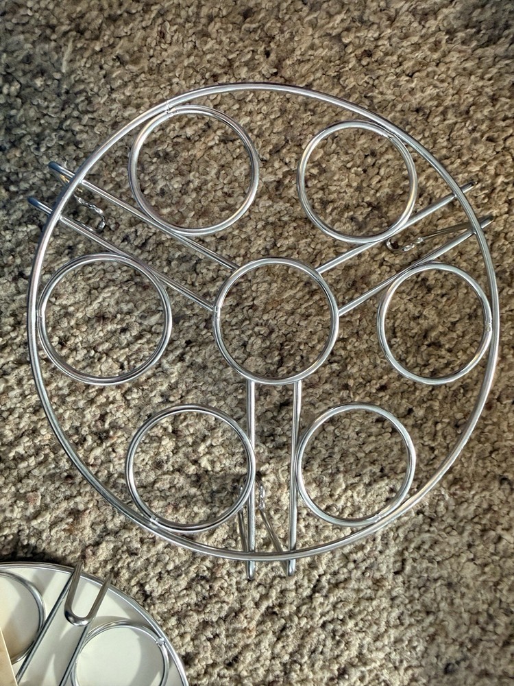 Stackable Stainless Steel Egg Steamer Rack Silver Multipurpose Trivet