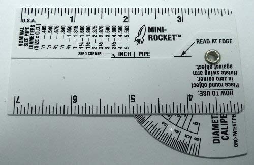 Mini Pipe Caliper Set - 5 Pack Diameter Ruler for Accurate Measurements