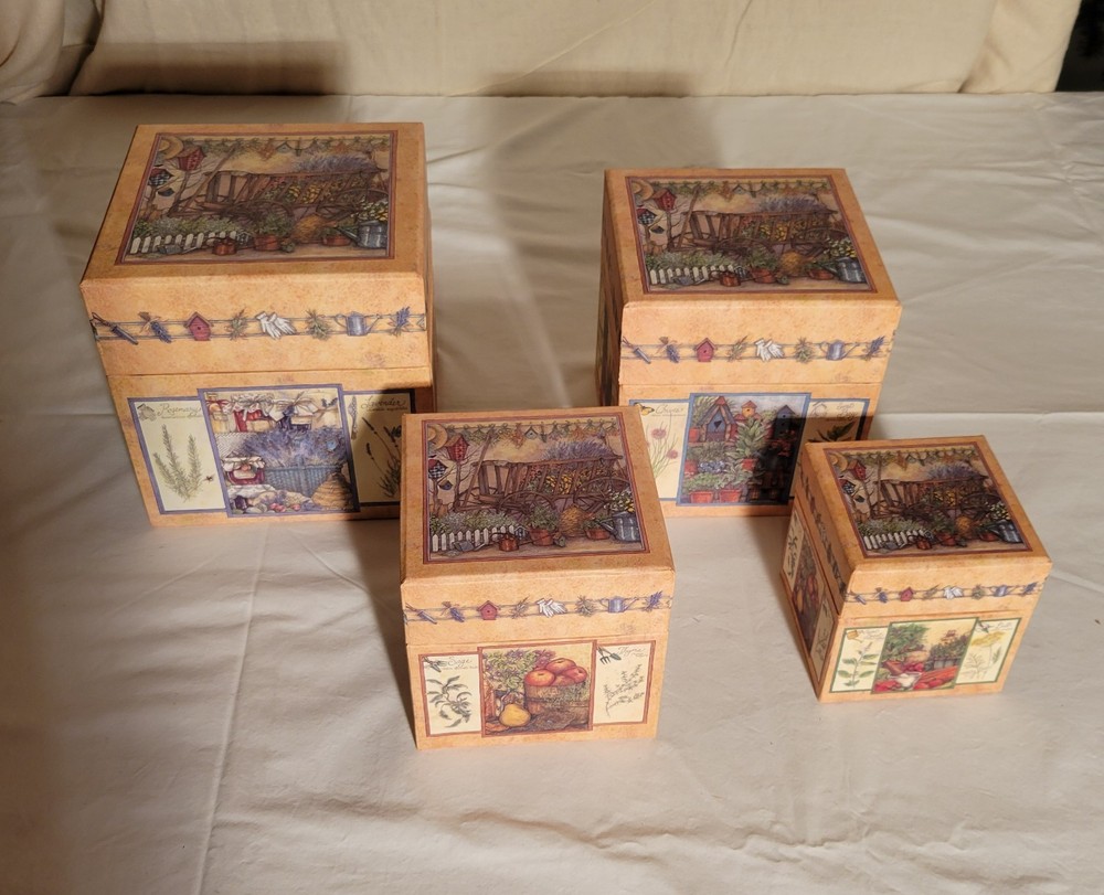 Bob's Boxes Stackable Seasonal Herbs Motif Boxes - Set of 7