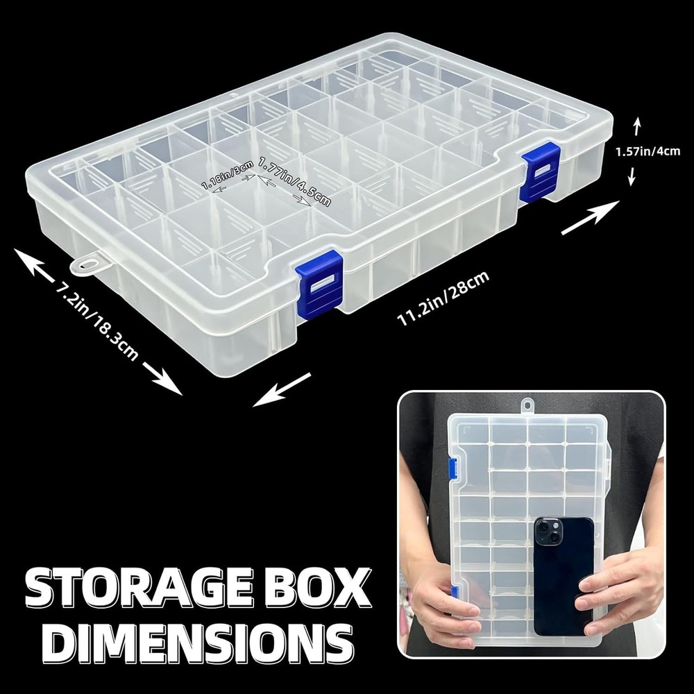 Plastic Organizer Container Storage Box Adjustable Divider Removable Grid Com...