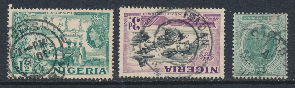 NIGERIA, Postmarks Jos, Ibadan, Opobo
