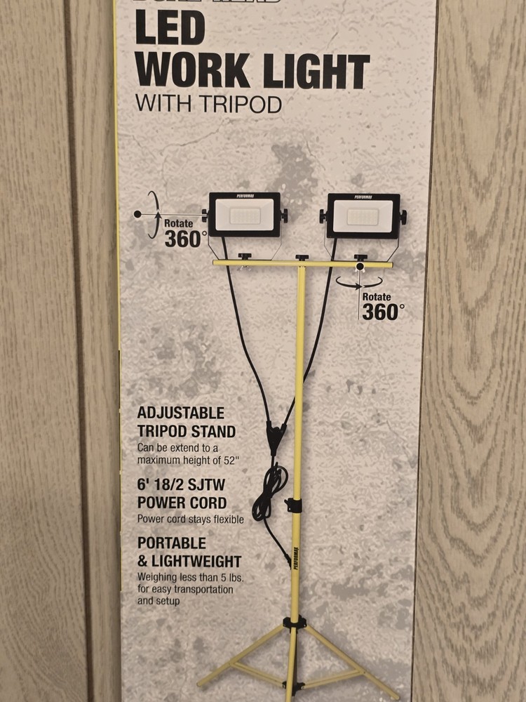 Performax 3000 Lumen Dual Head LED Work Light with Tripod