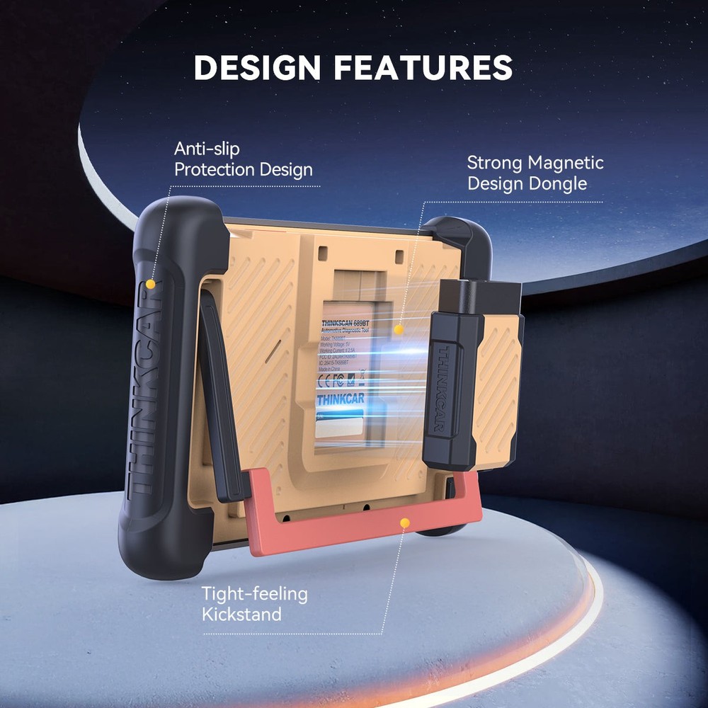 ThinkScan 689BT Car System Diagnostic Scanner ECU Coding 34+Resets W/ Protector