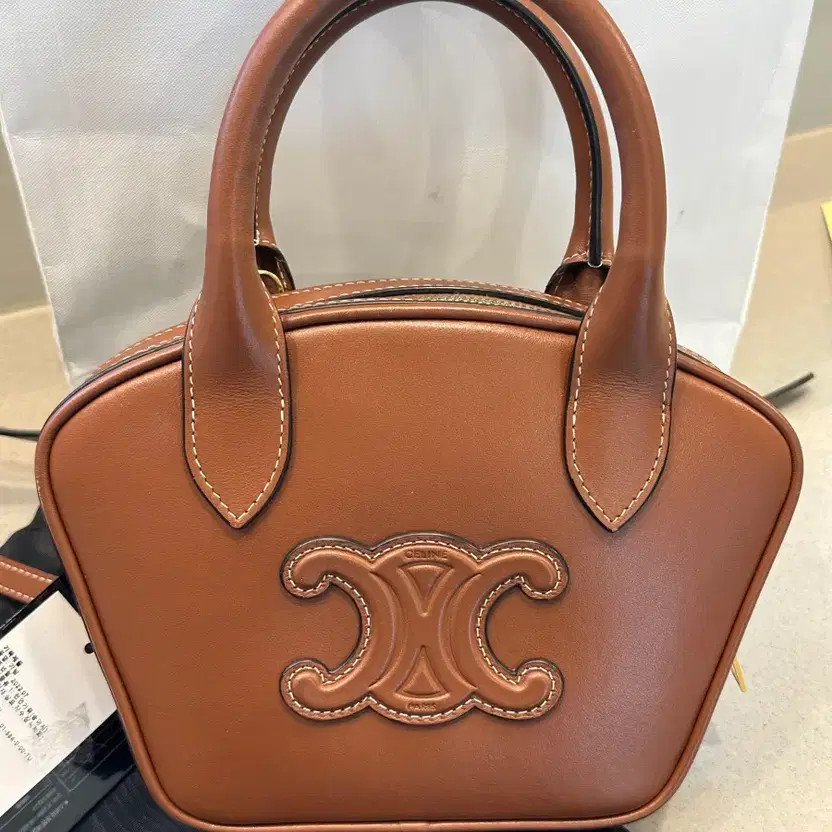 Celine Bowling Bag Tan