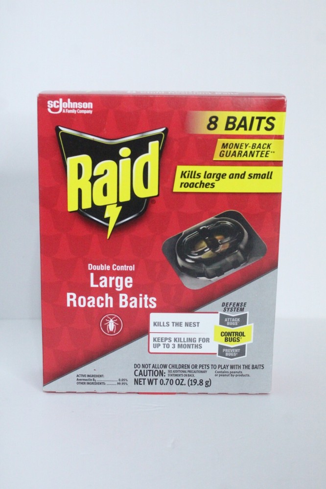 RAID Double Control Large Roach Baits 8 BAITS New In Unopened Box